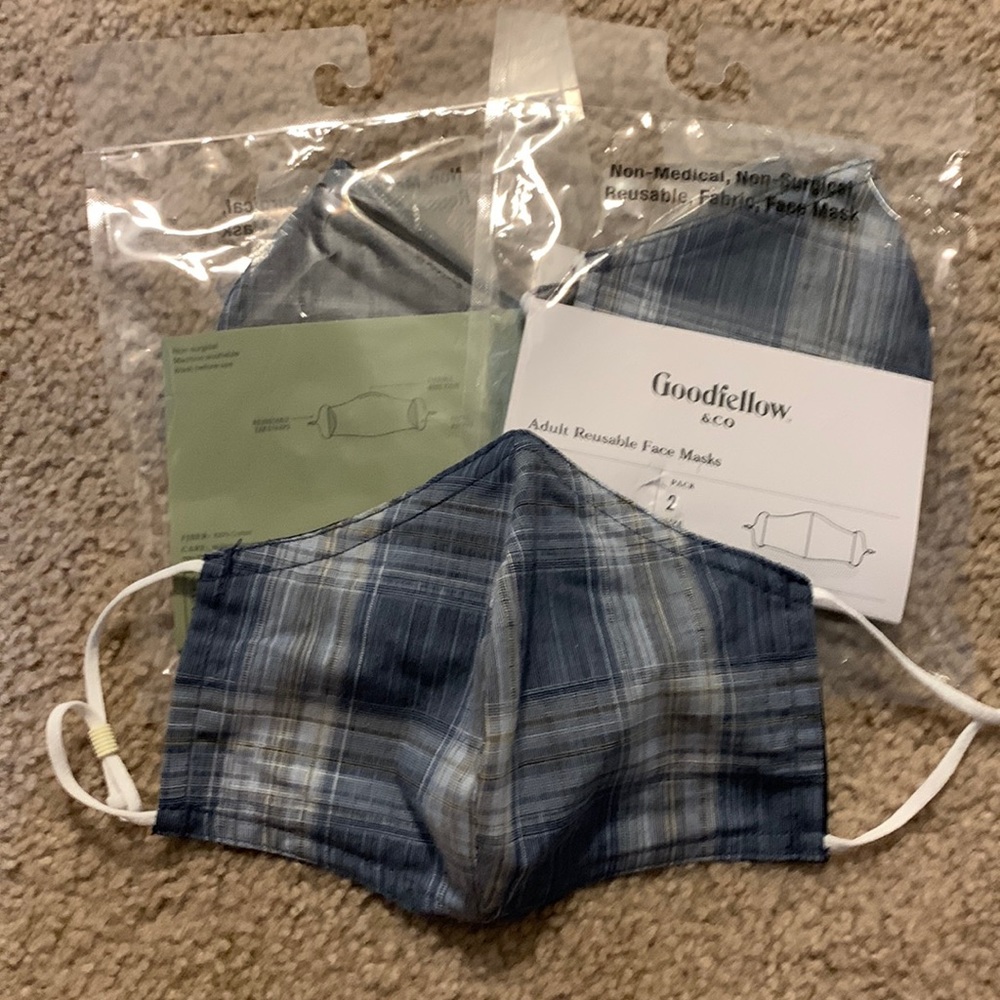 4 Reusable adult face Masks With adjustable straps